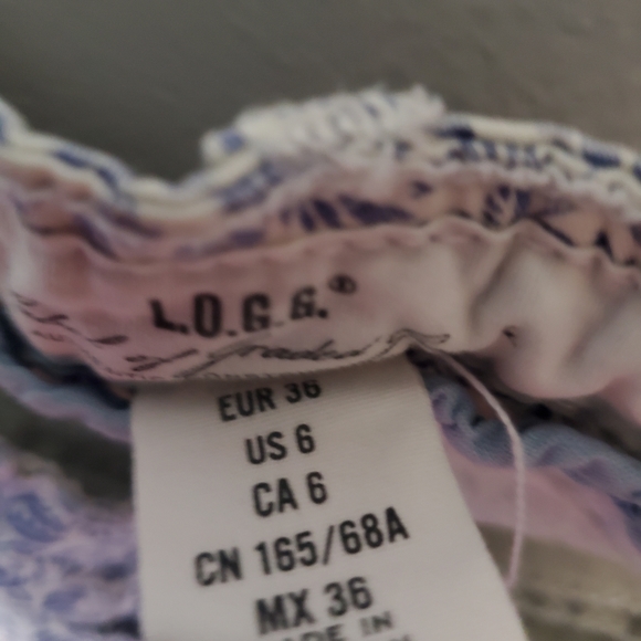 H&M L.O.G.G. Floral White/Blue Jeans - Size 6 - Picture 5 of 10